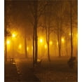 thumbnail image 3 of Fall Duvet Cover Set, Foggy Evening in the Park Autumn Season Nature Outdoors Misty Peaceful View, Decorative 3 Piece Bedding Set with 2 Pillow Shams, King Size, Marigold Caramel, by Ambesonne, 3 of 3