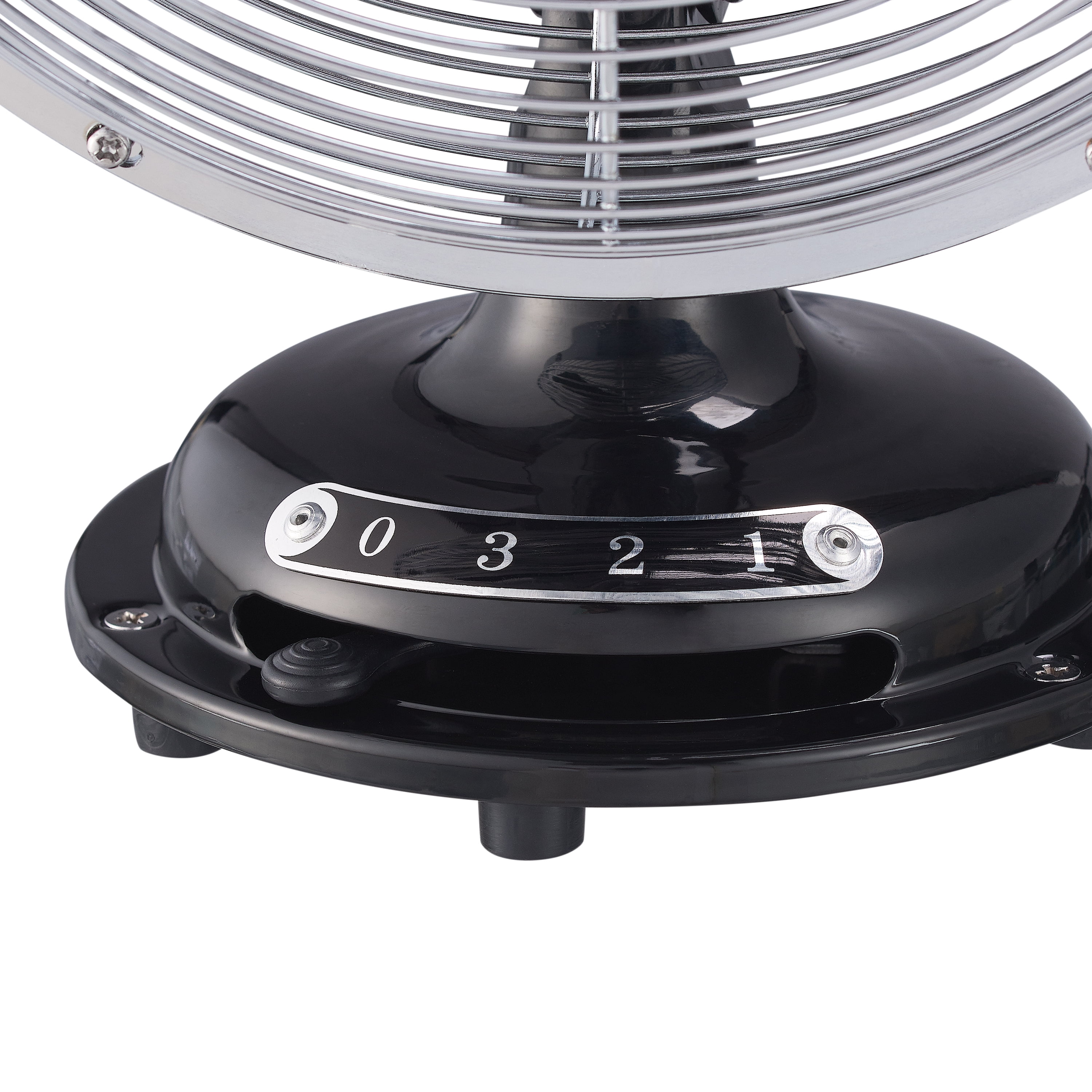 Better Homes & Gardens 8" 3-Speed Black Retro Metal Tiltable-Head Oscillating New Table Fan