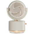 thumbnail image 2 of Ventilador de escritorio USB 2024 con nebulizador de agua y luz LED | Miniventilador portátil de 3 velocidades para casa y oficina | Depósito de 300 ml, batería de 1800 mAh, funcionamiento, 2 of 4