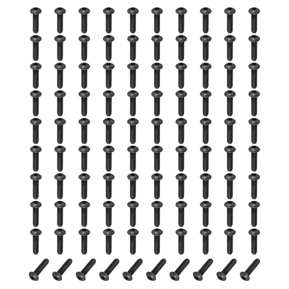 Uxcell Button Head Socket Cap Bolts Screws Grade Alloy Steel Hex Socket Cap Screws Hex Drive Full Machine Thread M4-0.7x18mm 100