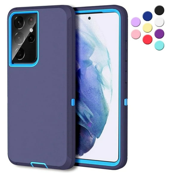 Entronix Funda Resistente para Galaxy S21 Ultra, Triple Capa a Prueba de Golpes y Protección contra Caídas, Azul