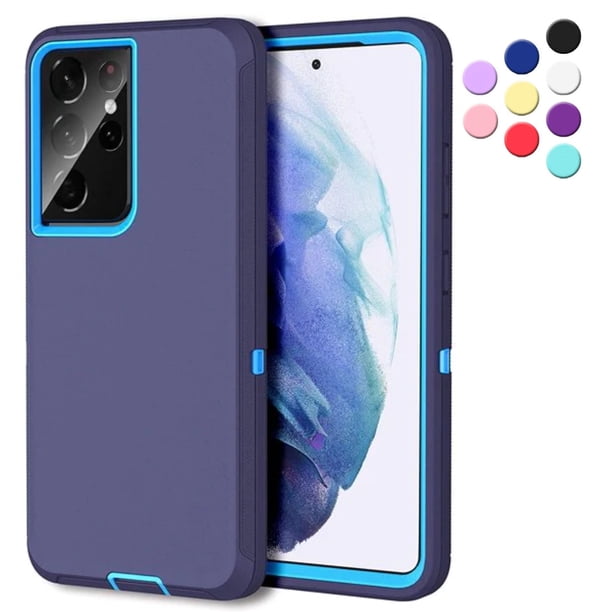 Entronix Funda Resistente para Galaxy S21 Ultra, Triple Capa a Prueba de Golpes y Protección contra Caídas, Azul