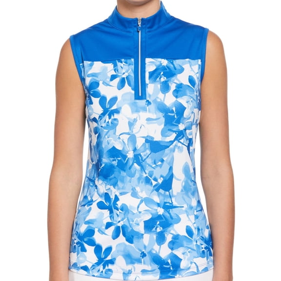 Ben Hogan Floral Print Princess Blue Shirt Women M