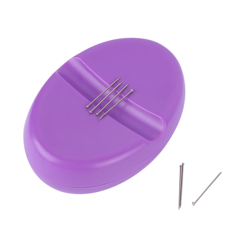 Exceart Magnetic Sewing Pincushion Round Pins Caddy Push Pins Holder Sewing Quilting Pins Storage Holder Sky-Blue