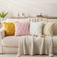 thumbnail image 5 of Easter Egg Throw Pillow Covers, 18" x 18" Soft Plush Floral Egg Pillow Covers, 3D Tufted Easter Egg Throw Pillowcase, Easter Decorative for Bedroom Sofa Home Decor - Yellow, 5 of 9
