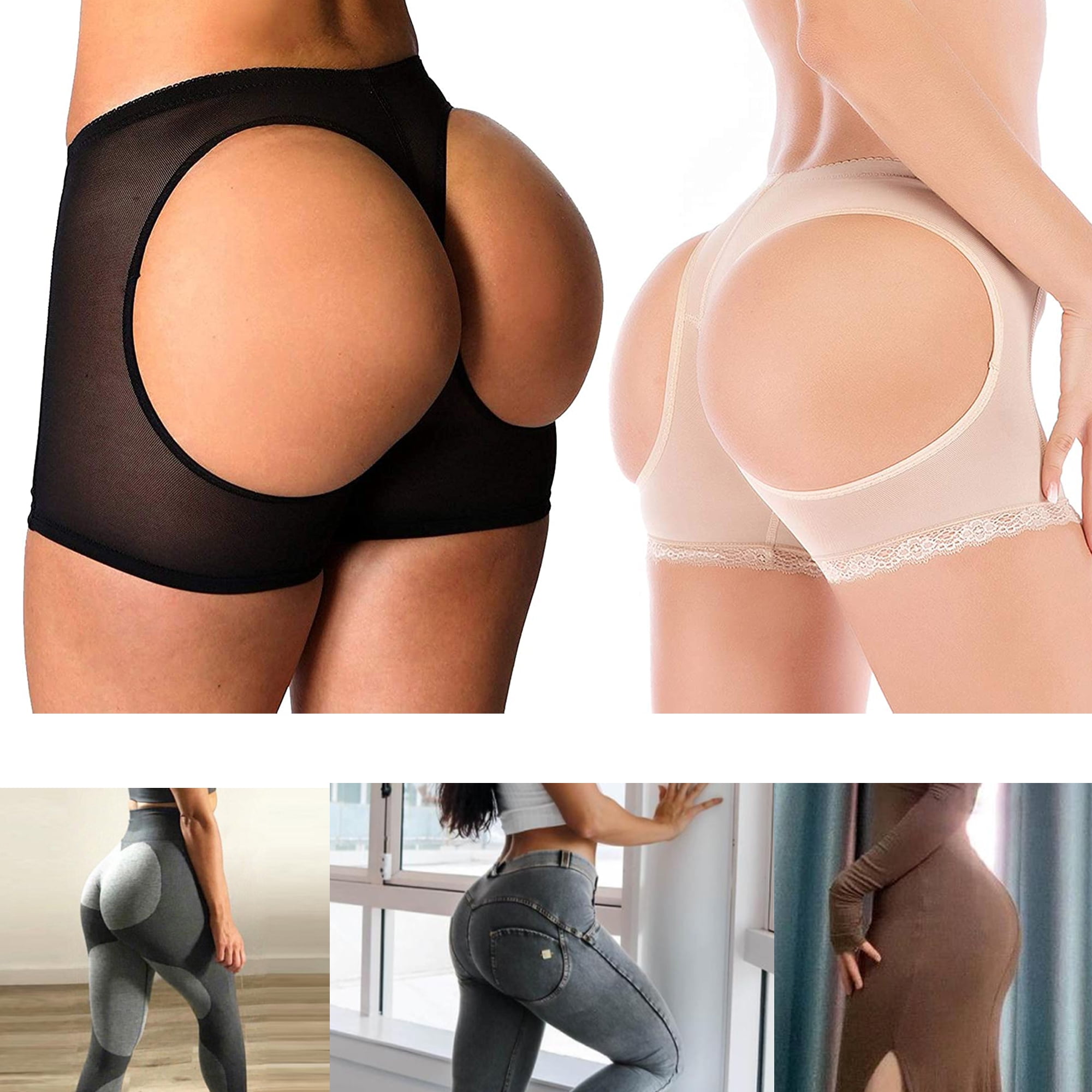 Butt Lifter Tummy Control Butt Lifting Panties Lift Underwear Booty Lifter  Bigger Butt Shaper for Women, Black, L 