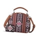 thumbnail image 4 of Bolso de mano con estampado bohemio para mujer, bolso de hombro de lona para fiestas, oficinas y compras. Café, 4 of 9