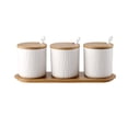 thumbnail image 1 of European Style Sugar Bowl With Lid, Ceramic Sugar Pot, Non-slip Coffee Accessories, Solid Color Sugar Pourer, Kitchen Storage-White 3 Set-300ml, 1 of 9