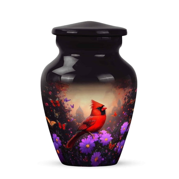 Cardinal Bird Urns for Ashes Adult Male/Female - Cremation Burial Urns for Mom - Cardinal Bird Theme Funeral Urn with Secure Lid - Blue Urn for Ashes Adult Male3inch, Small/Mini Size - Single 1Pcs