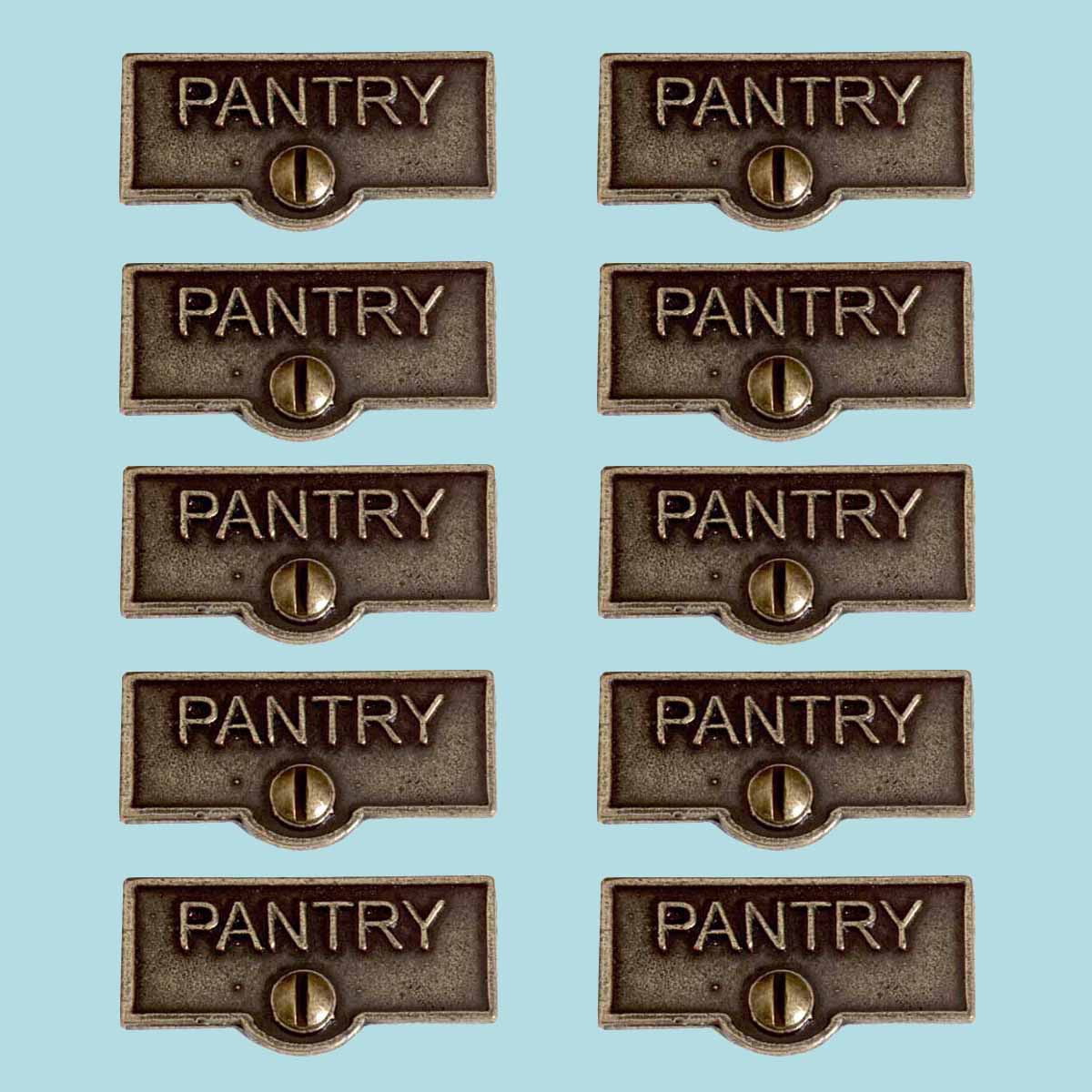 10 Switch Plate Tags PANTRY Name Signs Labels Cast Brass Traditional Engraved Wall Light Switch Cover Labels | Renovators Supply