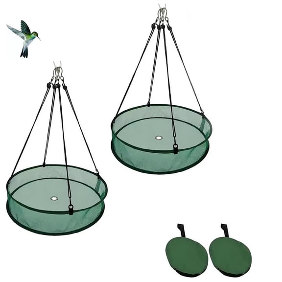 ACDANC 2 Pack 20'' Bird Seed Catcher Tray for Pole Mounted Bird Feeder, Birdseed Hoop with Holes Fits 1" Pole | 4" Deep Design for Birds Feeders Outdoors Backyard Garden