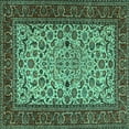 thumbnail image 1 of Ahgly Company Machine Washable Indoor Square Persian Turquoise Blue Traditional Area Rugs, 8' Square, 1 of 4