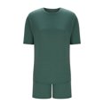 thumbnail image 4 of Summer Savings Clearance 2025! THDHVS Womens Pajama Sets,Pjs Sets for Women,Women's 2 Piece Lounge Comfywear Supersoft T-Shirt and Sleep Shorts Loungewear Set Army Green 2XL, 4 of 7