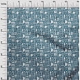 thumbnail image 3 of oneOone Cotton Silk Teal Blue Fabric Nostalgia Coffee Sewing Craft Projects Fabric Prints By Yard 42 Inch Wide-KE, 3 of 6