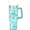 thumbnail image 2 of Cute Sea Turtle1 40 Oz Tumbler with Handle Lid and Straw, Stainless Steel Double Walled Vacuum Insulated Cup, Cute Anniversary Wedding Birthday Gifts Tumbler for Women Men Friends Outdoor Indoor, 2 of 7