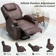 thumbnail image 4 of YODOLLA Power Lift Recliner Chair for Elderly, Electric Lift Chair Sofa with Side Pockets, USB & Type-C Ports, Brown,PU Leather, 4 of 7