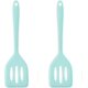 thumbnail image 2 of Juego de 2 espátulas de silicona, de goma de grado alimenticio, pequeñas espátulas de silicona, resistentes al calor, ranuradas para utensilios de cocina antiadherentes., 2 of 6