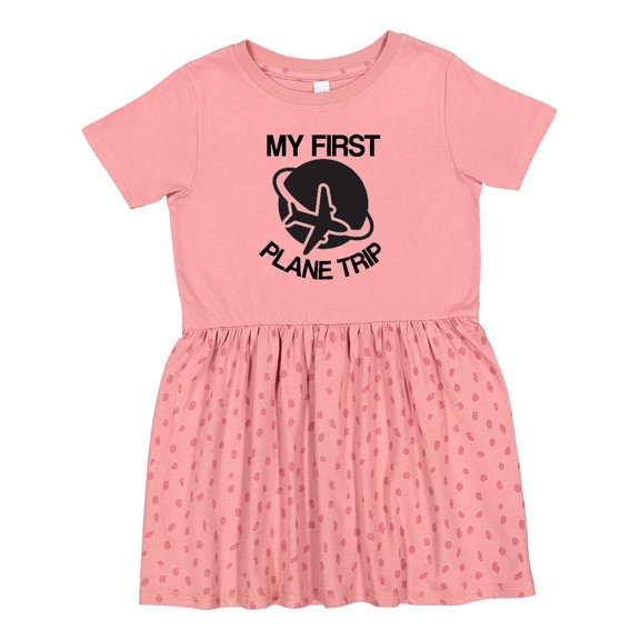 Inktastic My First Plane Trip Airplane Girls Toddler Dress