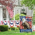 thumbnail image 6 of Welcome Memorial Day 4th of July Eagle Patriotic Decorative Garden Flag, America Veterans Day Stars Stripes Yard Outside Home Decorations, American USA Outdoor Small Decor Double Sided 12x18, 6 of 6