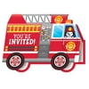 Flaming Fire Truck 4"W x 6"H Popup Invitation,Pack of 8,3 packs