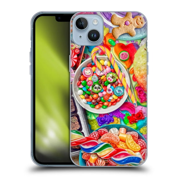 Head Case Designs Officially Licensed Aimee Stewart Colourful Sweets Candy Soft Gel Case Compatible with Apple iPhone 14 Plus