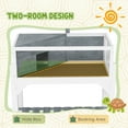thumbnail image 3 of Tortoise House & Turtle Cage Enclosure with Basking Area, 2-Room Habitat with Viewing Windows, Lamp Holder, Easy Clean Tray & Storage Shelf, 33.3"L Fir Wood Terrarium, 3 of 7