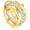 Stackble Cubic Zirconia, variant on Two Tone Link Connected Rings Interlocking Ring Gold Silver Cubic Zirconia Statement Ring Maximalist Stacking Ring for women men lovers