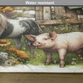 thumbnail image 5 of Ambesonne Rustic Place Mats Set of 4, Vintage Farm Pig and Horse, Standard Size, Mustard Green Taupe, 5 of 5
