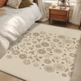 thumbnail image 4 of Japanese Area Rugs 3'x5', Washable Small Throw Rugs for Living Room Bedroom, Beige Farmhouse Retro Floral Leaf Pattern Indoor Outdoor Rug Non-Slip Low Pile Carpet Runner Reversible Floor Mats, 4 of 8