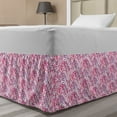 thumbnail image 1 of Foliage Bed Skirt, Tropical Themed Hand Drawn Like Exotic Palm Leaves Patterns Nature Scene, Elastic Bedskirt Dust Ruffle Wrap Around for Bedding Decor, 4 Sizes, Hot Pink Dark Magenta, by Ambesonne, 1 of 2