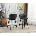 thumbnail image 5 of Guyou 26” Counter Height Bar Stools Set of 2, Modern PU Upholstered Kitchen Island Chairs, Barstools with Back and Footrest for Kitchen Island Pub Restaurant, Grey, 5 of 12