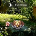 thumbnail image 2 of Luces solares Lotus al aire libre decoración de jardín ámbar crackle globo cristal decoración impermeable gris metal flor luz Afortunado Sencillez, 2 of 5