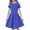 Blue, variant on Girls Twirl Skater Dress Short Sleeve A-Line T-Shirt Dress Elegant Summer School Outfit Stretchy Comfort 4-12 Years