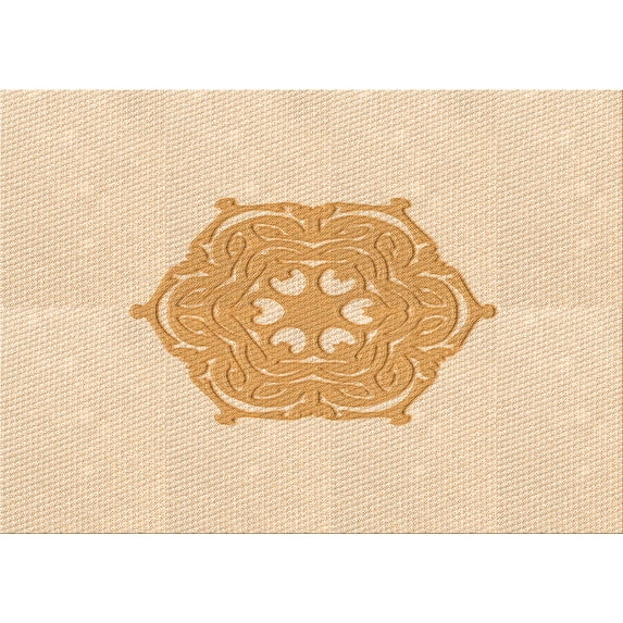Ahgly Company Indoor Rectangle Patterned Cantaloupe Orange Area Rugs, 3' x 5'