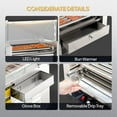 thumbnail image 6 of ROVSUN Hot Dog Roller Warmer ETL Certified, 5 Rollers 12 Hot Dog Machine Roller Grill Cooker with Bun Warmer, Cover, Dual Temp Control, LED, Removable Shelf & Drip Tray for Party Home Commercial 900W, 6 of 8