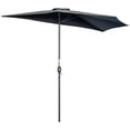 thumbnail image 1 of Outsunny 9.8ft Half Umbrella Patio Parasol Sun Shade, Crank Handle, Black, 1 of 10