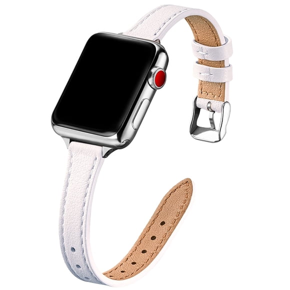 Stiroll Correas De Cuero Delgadas Compatibles Con Apple Watch Band 49 Mm, 46 Mm, 45 Mm, 44 Mm, 42 Mm (Serie 3 2 1) Pulsera Delgada De Cuero De Grano Superior Para Iwatch Ultra Se Series 10/9/8/7/6/5/4