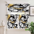 thumbnail image 6 of Farmhouse Curtain Valances Set Watercolor Red Eucalyptus Leaves Rustic Botanical Kitchen Curtains 36&nbsp;inch Length Rod Pocket Valance and Tiers 3 Piece Set Small Bedroom Bathroom Laundry Decor, 6 of 9
