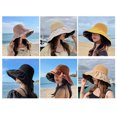 thumbnail image 2 of Women Floppy Hat Straw - Sun Protection Wide Brim Cap Fisherman Cap Summer Hat, 2 of 7