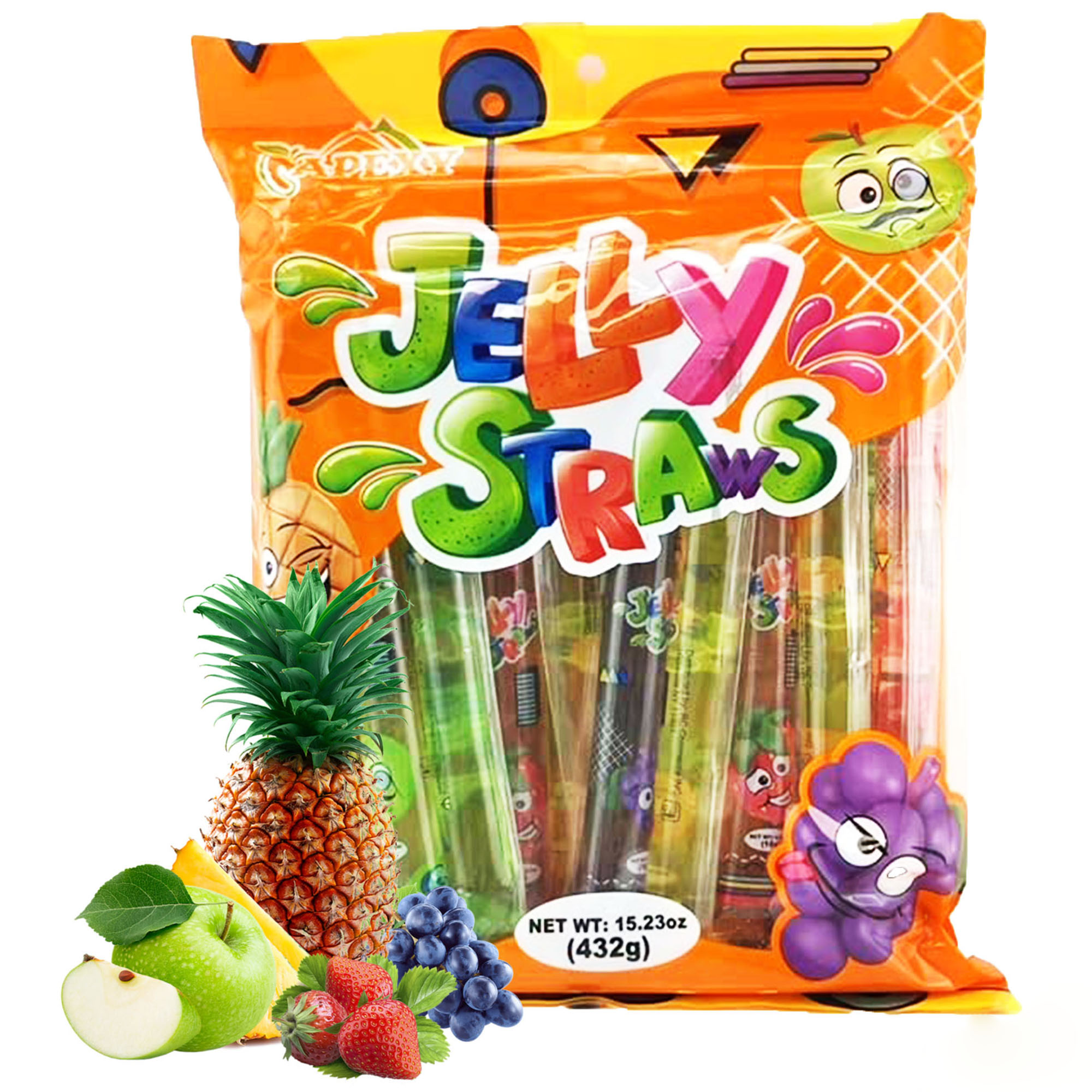 Apexy Jelly Straws, Fruit Jelly Filled Strips, Tiktok Candy Trend Items