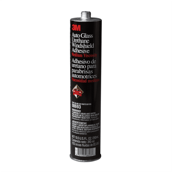 3M High bond Strength 08693 Auto Glass Urethane Adhesive, 105 fl oz, Black