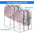thumbnail image 6 of MISSLO 60 Inch Clear Garment Rack Cover Extra Long Garment Bag for Closet Storage Dustproof Clothes Rail Cover Hanging Protector for Coat, Suit, Dress, 6 of 8