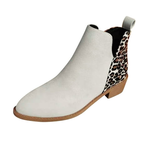 

Ladies Solid Color Leather Chain Side Zipper Thick Soled Fashion Short Boots
