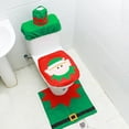 thumbnail image 6 of Christmas Toilet Seat Cover,3 Pieces Christmas Bathroom Decoration Set with Toilet Seat Cover,Rugs,Tank Cover Toilet Paper Box Cover,Xmas Party Accessories for Indoor Décor,Party Favors(Green), 6 of 6