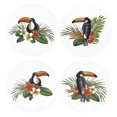 thumbnail image 1 of 4 Unidades Posavasos de Taza de Café para Navidad de Cerámica de Madera de Corcho para Proteger Su de Comedor Tucán Impreso Baoblaze Posavasos de taza de café, 1 of 6