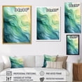 thumbnail image 4 of Designart "Sway Wave Serenity in Green and White I" Geometric Canvas Wall Art - Modern White Abstract Geometric Bedroom Canvas Wall Art, 4 of 6