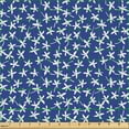 thumbnail image 2 of Ambesonne Floral Fabric by the Yard Upholstery, Little Flowers Silhouette, 1 Yard, Dark Lavender and White, 2 of 5