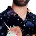 thumbnail image 5 of Starry Unicorn Men's Short Sleeve Spread Collar Poplin Button Down Casual Printed Summer Beach Unisex Shirts, 5 of 6