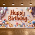 thumbnail image 7 of Floral Design Birthday Banner Decorative Flowers Celebration Banner for Birthday Party Indoor Decoration Event Celebration, 7 of 7