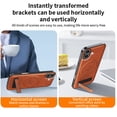 thumbnail image 3 of for iPhone 16 Case Magnetic Bracket, Built-in Invisible Kickstand [Compatible with Magsafe] Wireless Charging PU Leather Rugged Protection for iPhone 16 Phone Cases, Green, 3 of 8